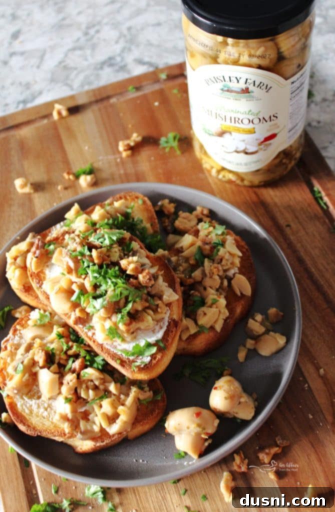 Best Marinated Mushroom Bruschetta