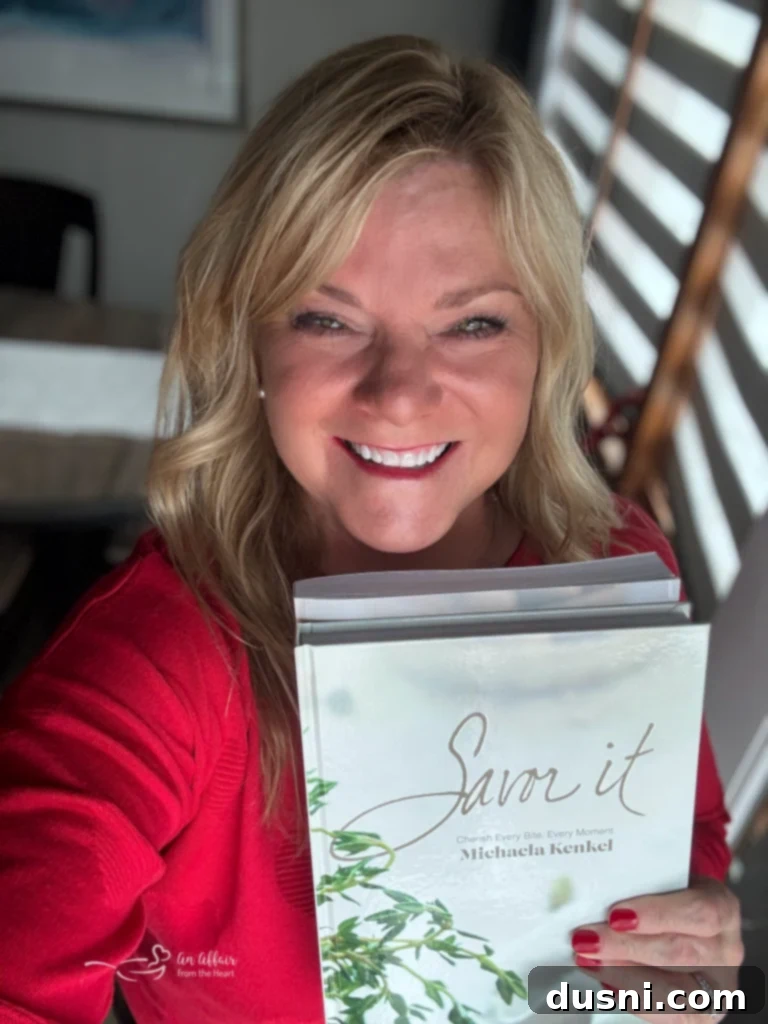 Michaela with her Cookbook