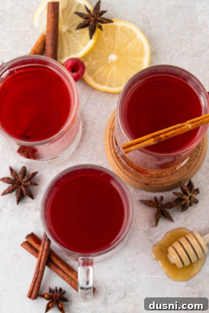 Close up of Raspberry Hot Toddy