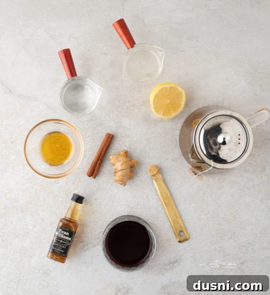 Raspberry Hot Toddy with fresh raspberries