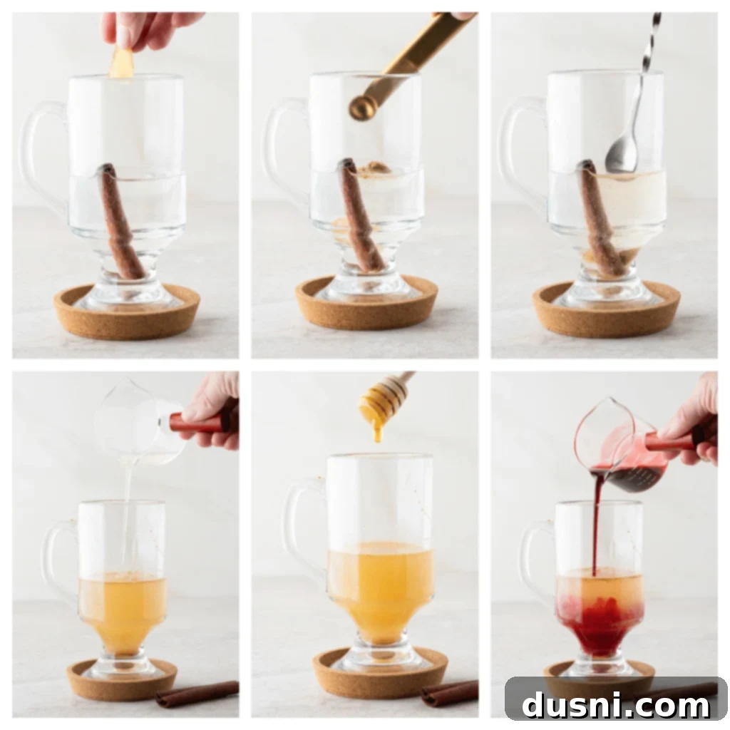 Making a Raspberry Hot Toddy step by step