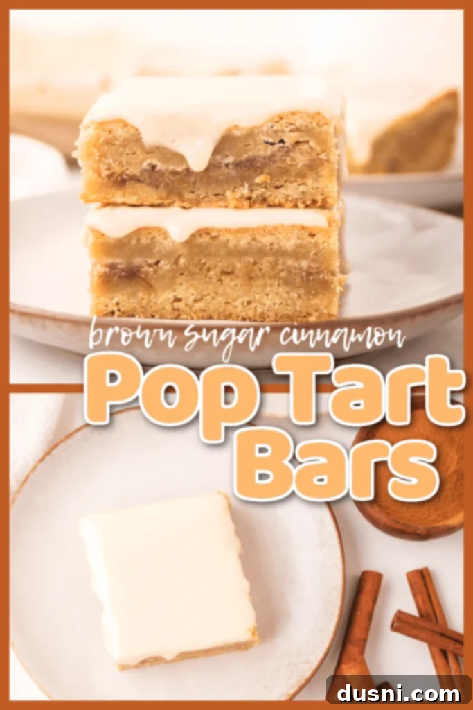 Close up of Brown Sugar Cinnamon Pop Tart Bars