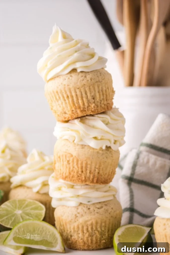 Key Lime Cupcakes with Graham Cracker Topping