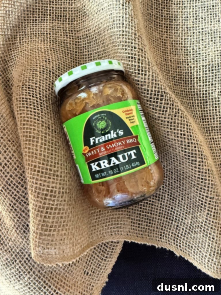 Jar of Frank's Sweet & Smoky BBQ Kraut.