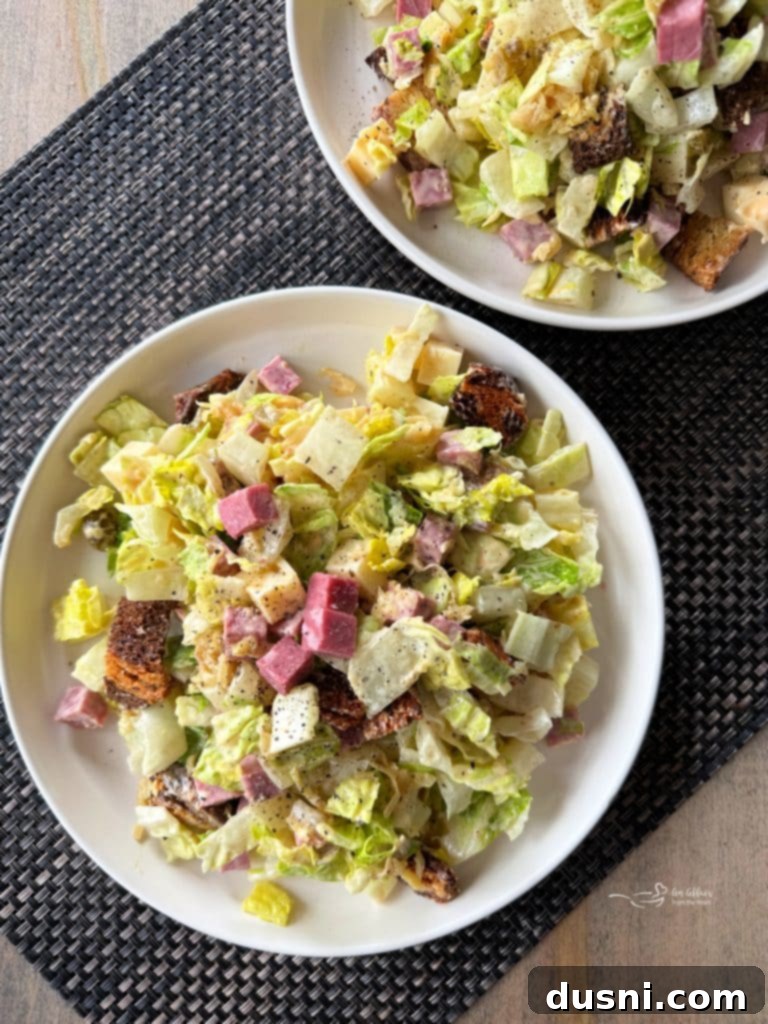 Reuben Chopped Salad 3 Close up shot of reuben chop salad