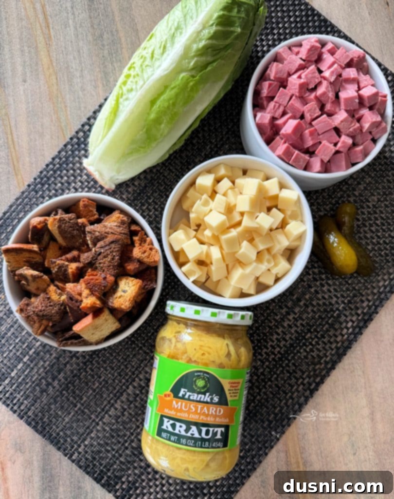 Reuben Chopped Salad 5 Close up of ingredients in Reuben Chop Salad