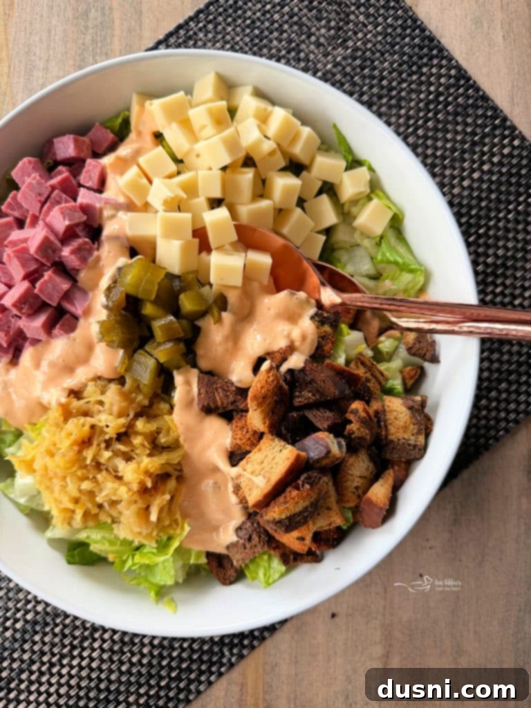 Reuben Chopped Salad 8 Reuben Chop Salad served in a white bowl